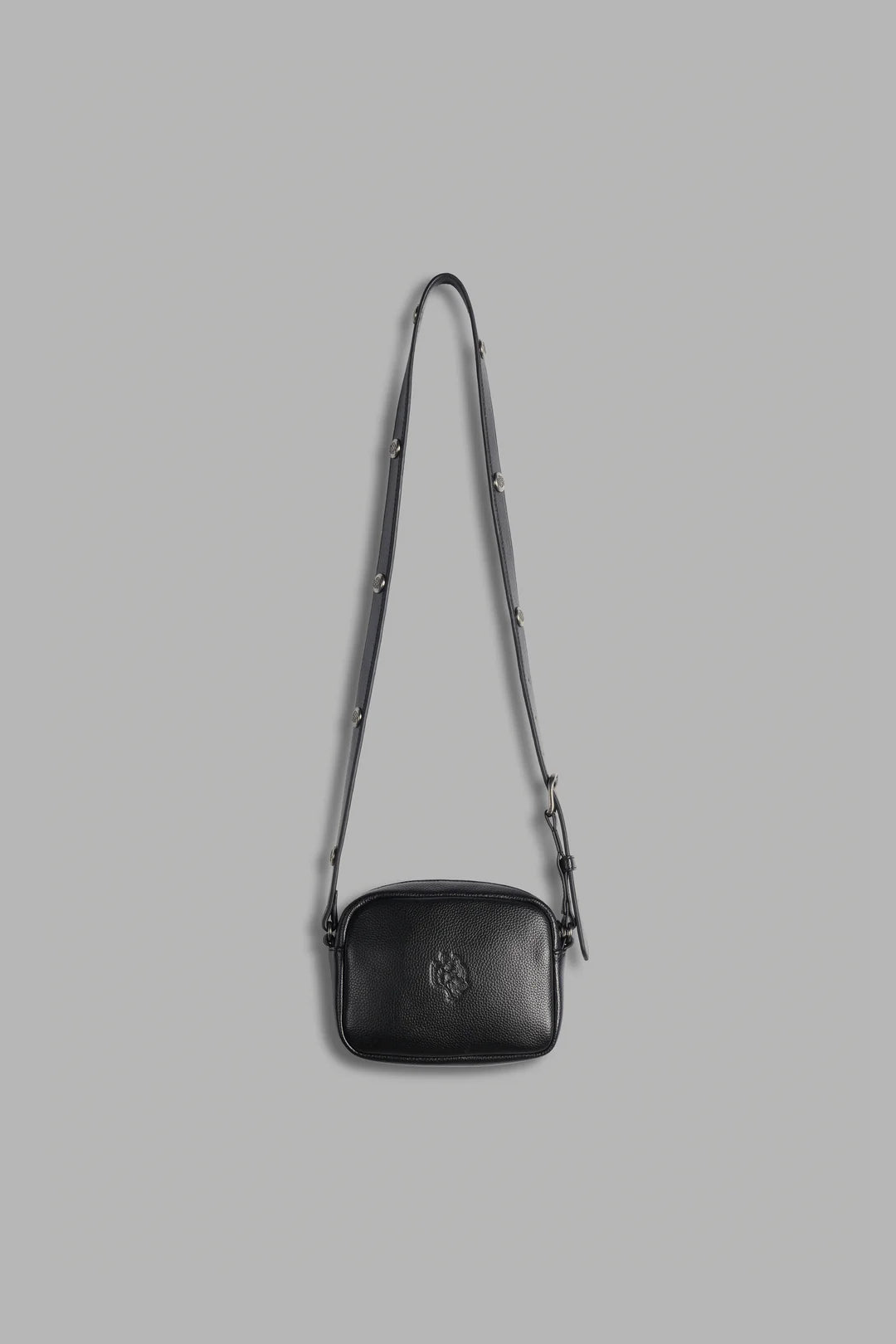 WOLVES CHOPPER BLADE LEATHER SIDE BAG IN BLACK