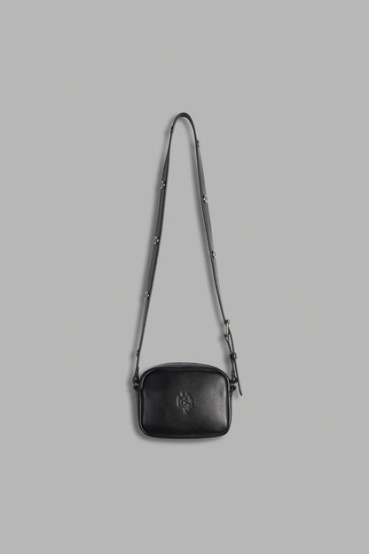 WOLVES CHOPPER BLADE LEATHER SIDE BAG IN BLACK