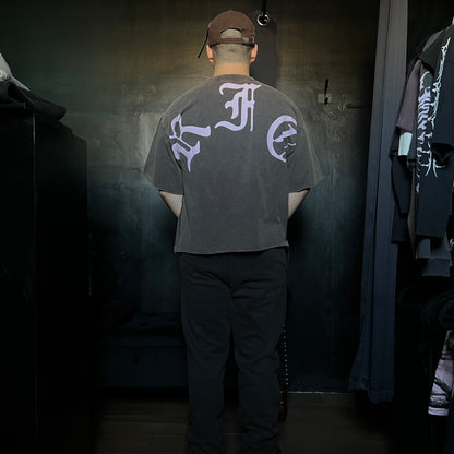 CONCRETE SIN WIDE LEG FLEECE PANTS IN SUN WASH VINTAGE BLACK