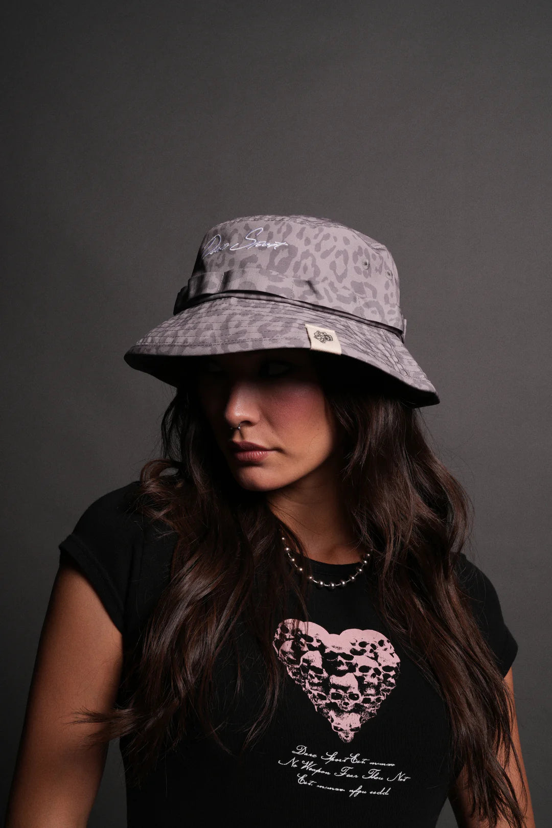 DARC SCRIPT BOONIE BUCKET HAT IN CLAY LEOPARD