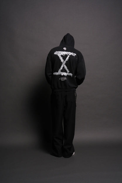 10 YEARS OF NFGU "PIERCE" HOODIE IN BLACK DRIFT WASH