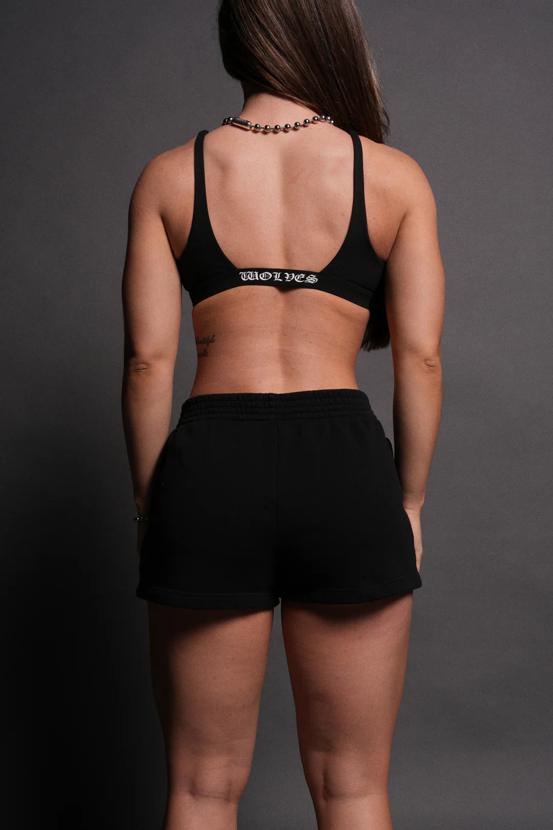 DUAL ELLIE SWEAT SHORTS IN BLACK