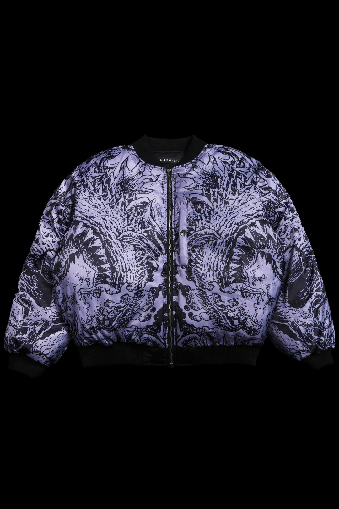 Zilla's Wrath Concrete Bomber Jacket in Black
