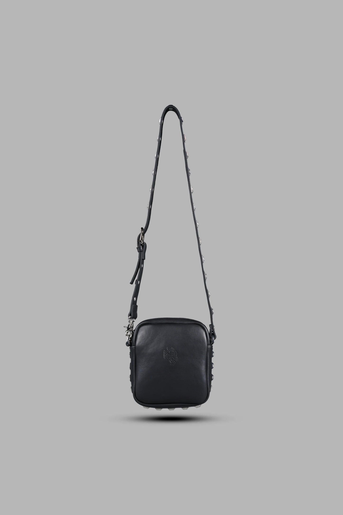 Wolves OnlyUs Slim Leather Side Bag in Black