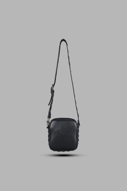 Wolves OnlyUs Slim Leather Side Bag in Black