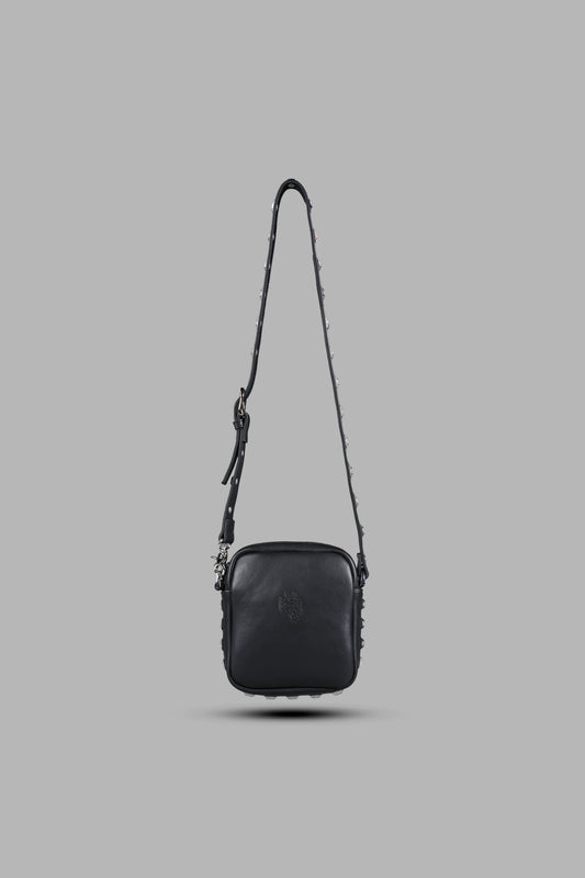 Wolves OnlyUs Slim Leather Side Bag in Black