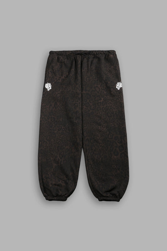 Dual Premium Lounger Sweatpants in Darc Brown Leopard