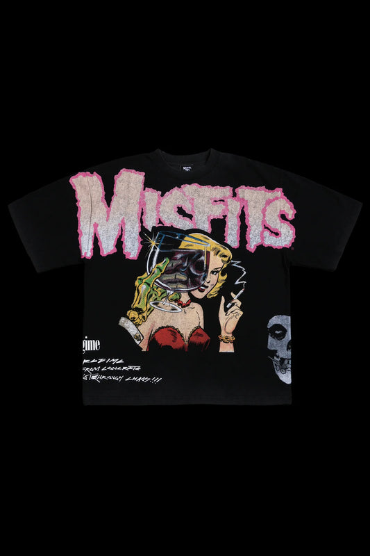 DIE DIE MY DARLING 199X OVERSIZED TEE IN VINTAGE BLACK