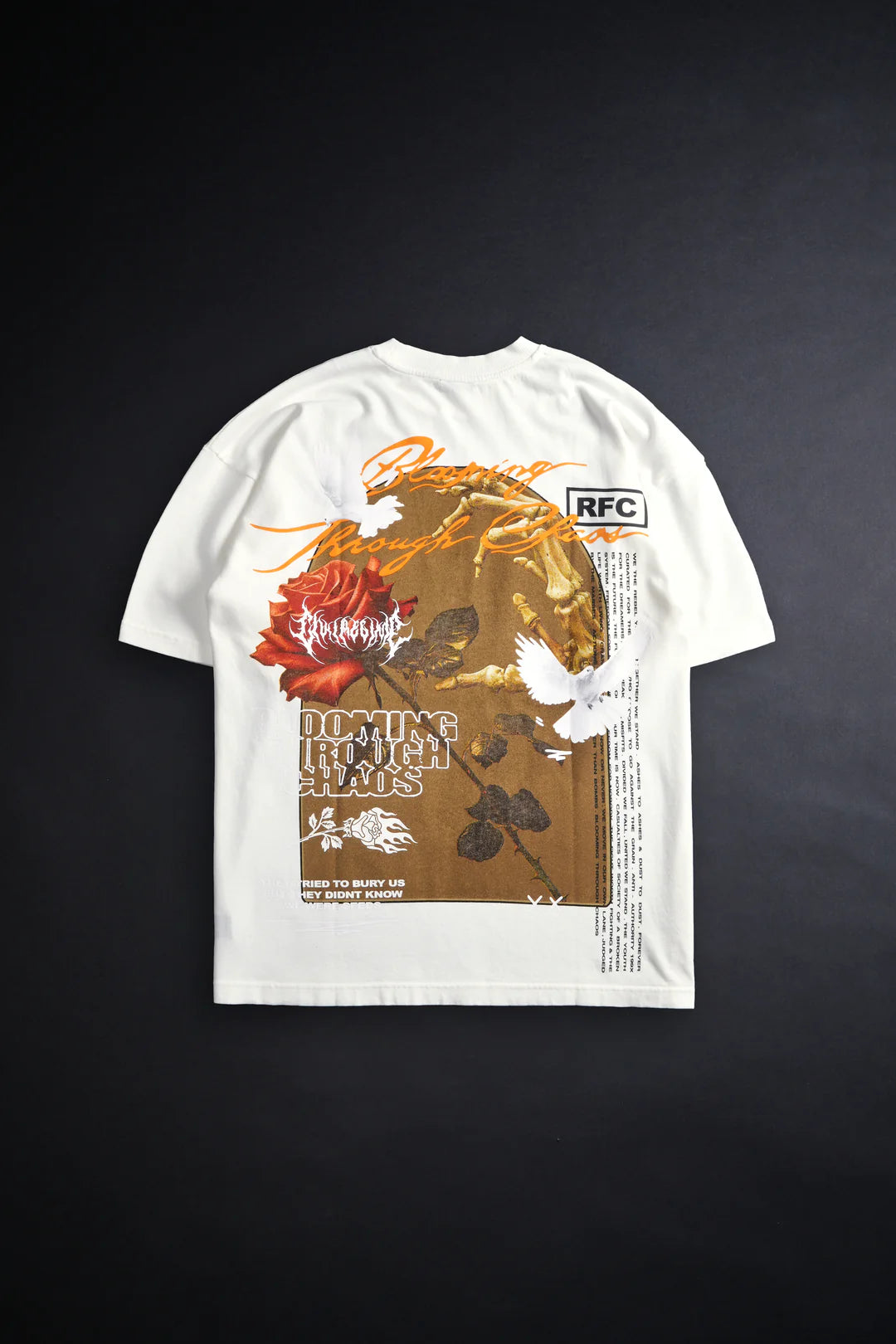 SMELL THE ROSES AMERICAN CLASSIC OVERSIZED TEE IN BUTTER