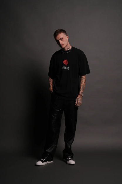 ROGUE WOLF "PREMIUM" OVERSIZED TEE IN BLACK