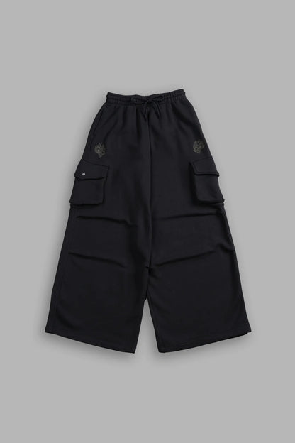 DUAL MIA CARGO SWEAT PANTS IN BLACK