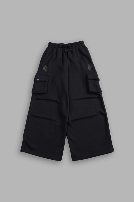 DUAL MIA CARGO SWEAT PANTS IN BLACK