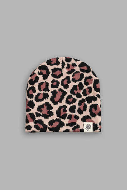 WOLF PATCH V2 CAP BEANIE IN CLAY LEOPARD