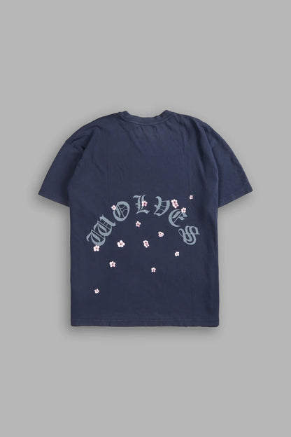 BLOOD THIRSTY KANJI "PREMIUM" OVERSIZED TEE IN MIDNIGHT BLUE