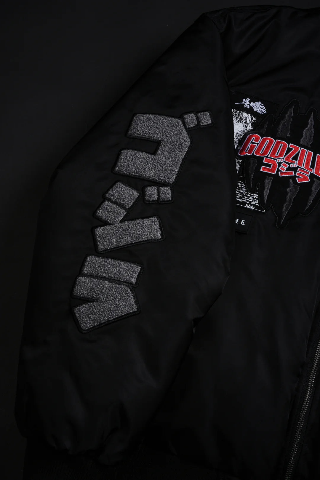Zilla's Wrath Concrete Bomber Jacket in Black
