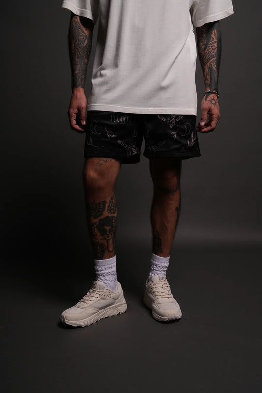 JUST LOOK UP MESH SHORTS IN BLACK