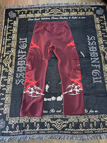 CIVIL WIDE LEG CARGO FLEECE PANTS