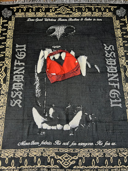 HER DARCNESS “EVERSON SEAMLESS” HALTER BRA IN ROMAN RED SPIDER WEB