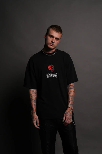 ROGUE WOLF "PREMIUM" OVERSIZED TEE IN BLACK