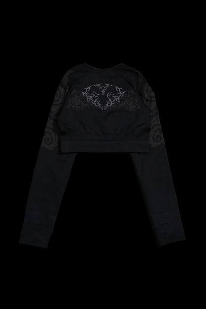 PLAGUE KELLY SEAMLESS L/S TOP IN BLACK