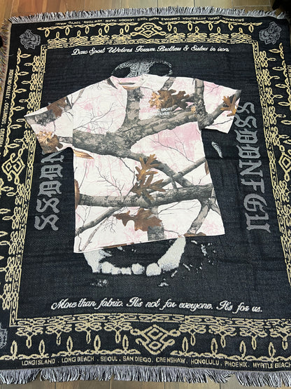 DARC SPORT WOLVES “PREMIUM” OVERSIZED TEE IN BROWN/LIGHT MAUVE WOODLAND CAMO