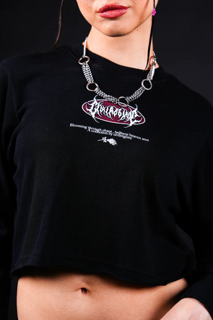 FOREVER L/S BOXY CROP TEE IN BLACK