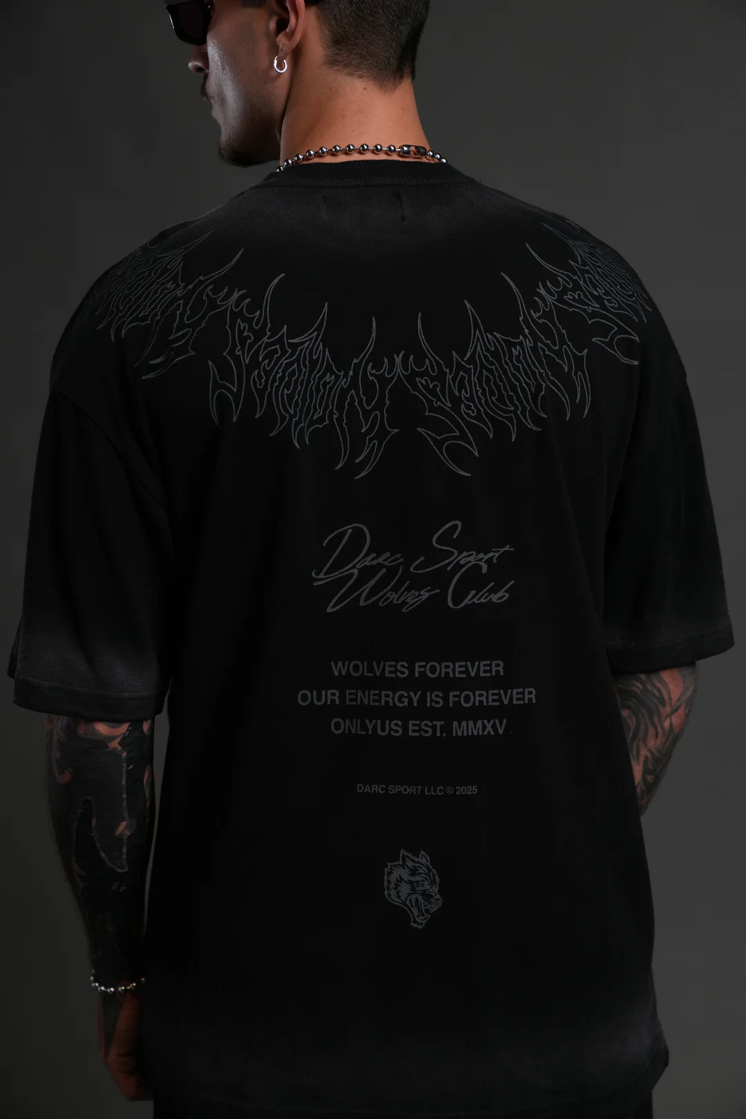 HESH CORE PREMIUM OVERSIZED TEE IN BLACK DAWN SUN FADE