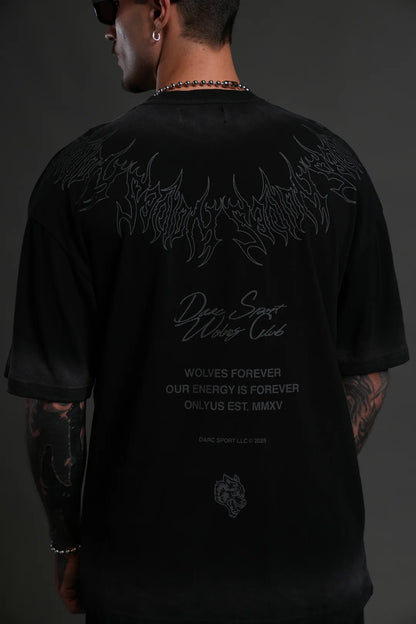 HESH CORE PREMIUM OVERSIZED TEE IN BLACK DAWN SUN FADE