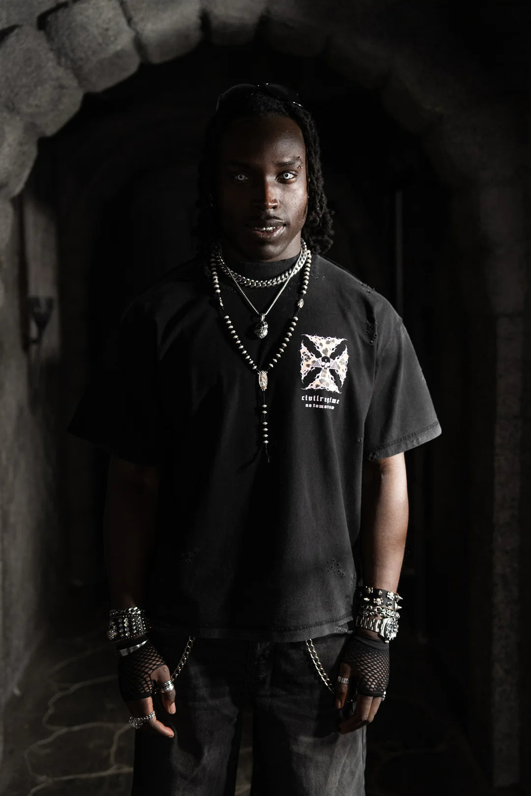 IRON SKULL FMR TEE IN LEOPARD/BLACK