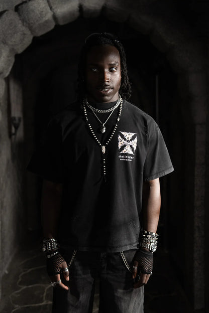 IRON SKULL FMR TEE IN LEOPARD/BLACK