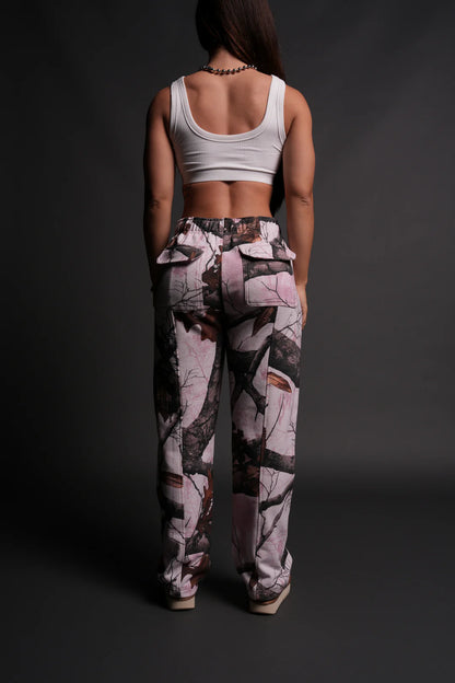 DUAL SHE WRATH SWEATS IN BROWN/LIGHT MAUVE WOODLAND CAMO