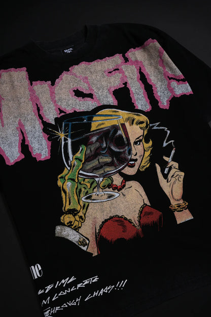 DIE DIE MY DARLING 199X OVERSIZED TEE IN VINTAGE BLACK