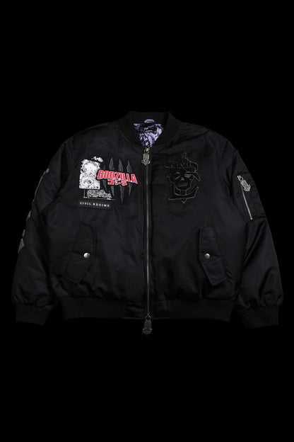 Zilla's Wrath Concrete Bomber Jacket in Black