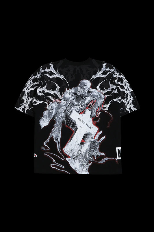 DAREDEVIL ZOMBIE "SIDE BY SIDE" 199X OVERSIZED TEE IN BLACK