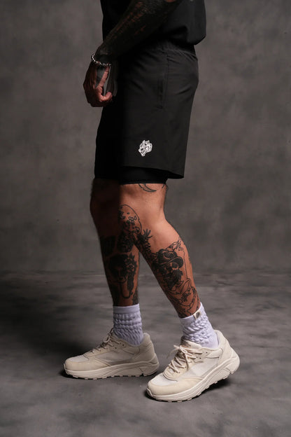 Dual Compression Shorts in Black