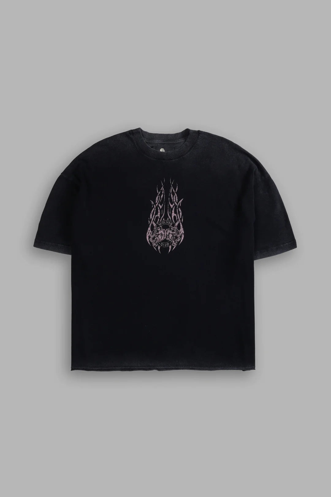 FINITE FLAME PREMIUM RAW HEM "BOX CUT" UNISEX TEE IN BLACK