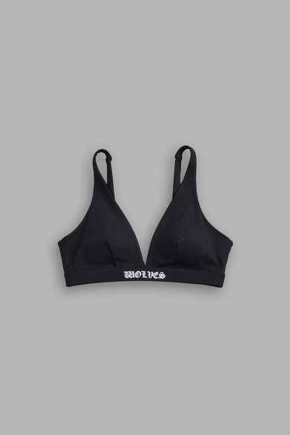 SHE CHOPPER V SPORTS BRA IN BLACK