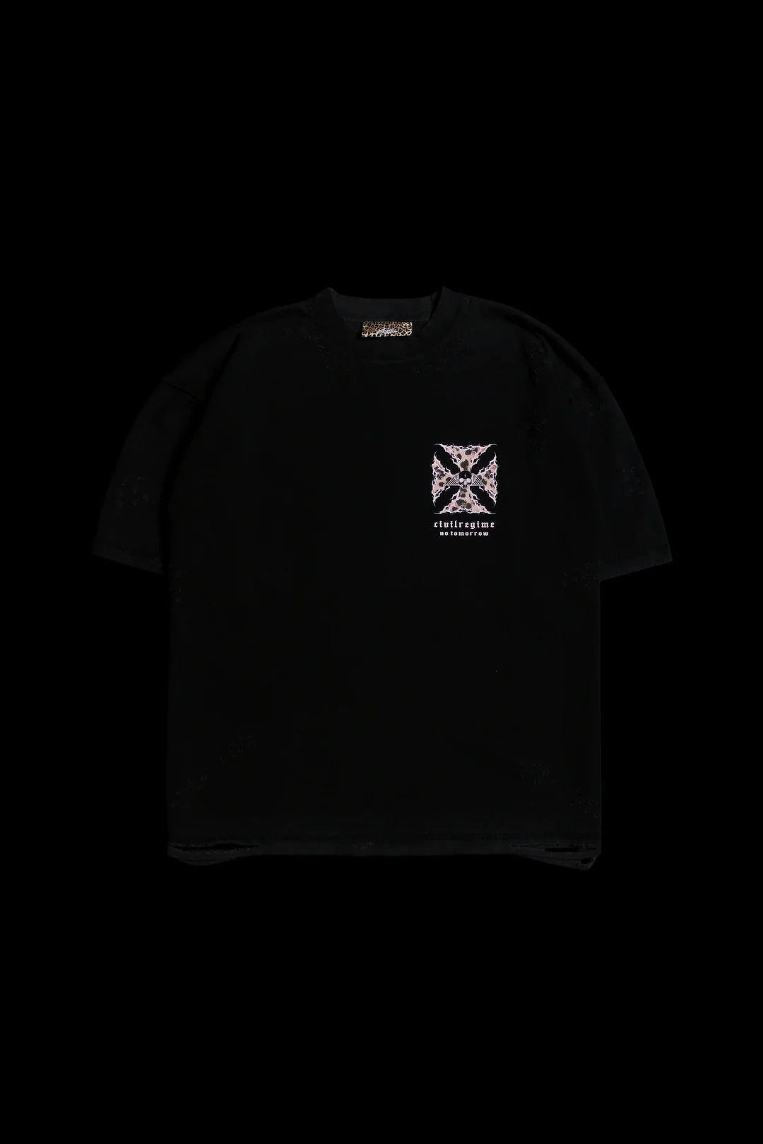 IRON SKULL FMR TEE IN LEOPARD/BLACK