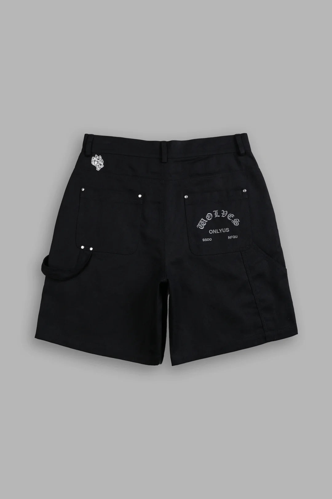 FINITE FLAME OVERSIZED CLARK UTILITY SHORTS IN BLACK
