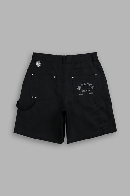 FINITE FLAME OVERSIZED CLARK UTILITY SHORTS IN BLACK