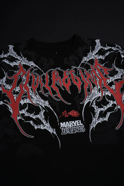CAMISETA AMERICANA HULK Y MOLE ZOOMBIE OVERSIZED EN COLOR NEGRO