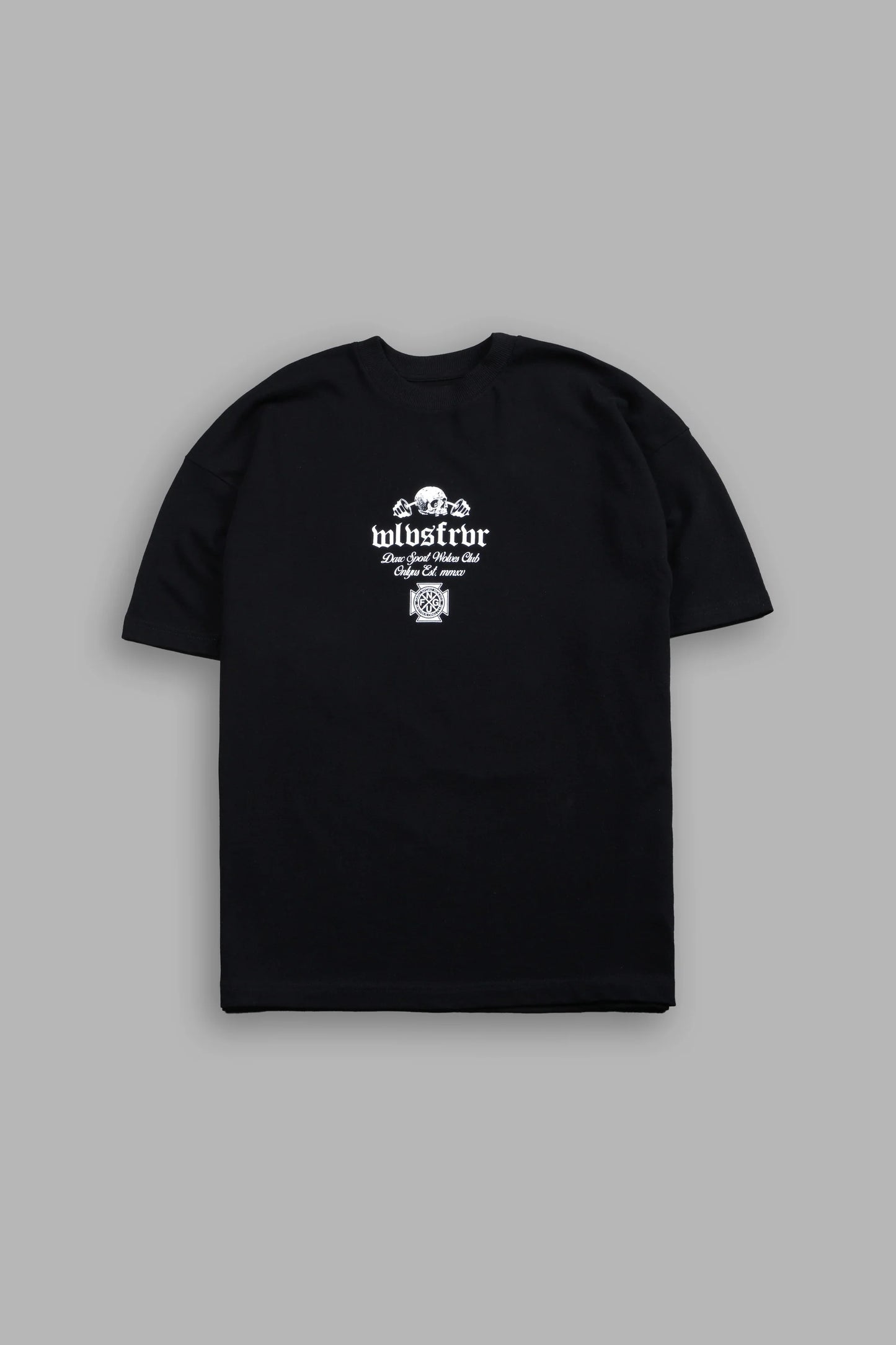 Wave Wolf Premium Oversized Tee in Black