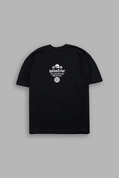 Wave Wolf Premium Oversized Tee in Black