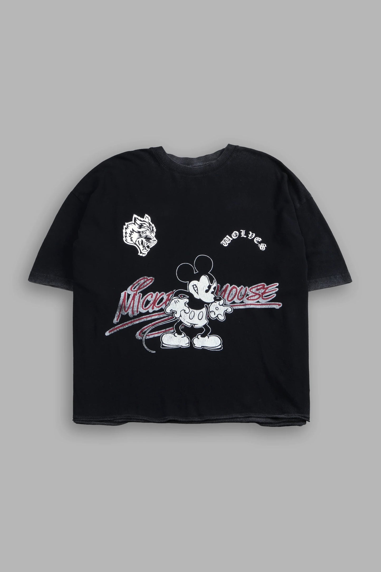 Mickey Chopper Premium Raw Hem Box Cut Tee in Black