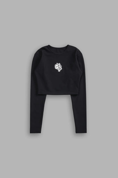 SINGLE WOLF L/S ENERGY TOP IN BLACK