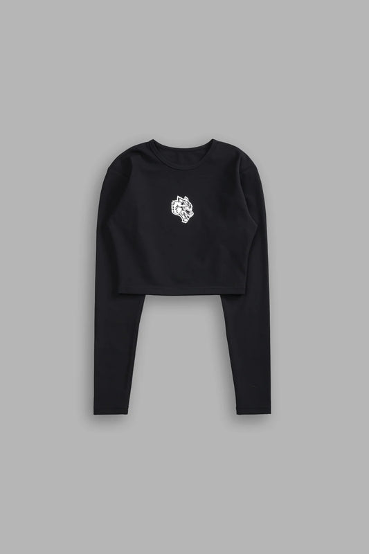 SINGLE WOLF L/S ENERGY TOP IN BLACK