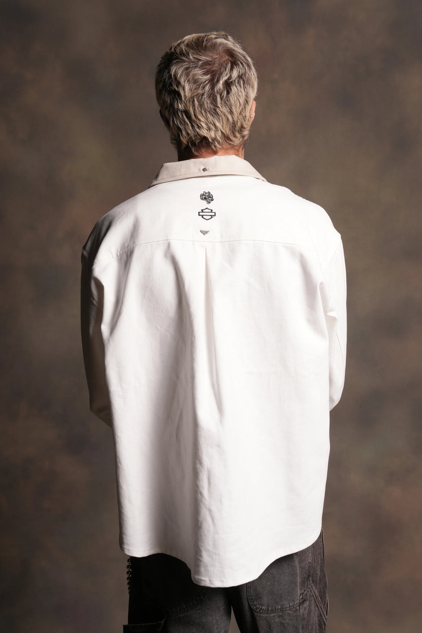 Harley Wolves Winslow Shirt Jacket in Cream