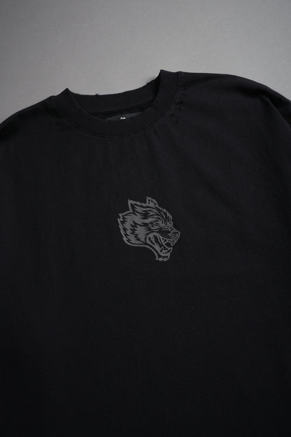 Wolves Oni Cherub Distressed Grunge Unisex Tee in Black