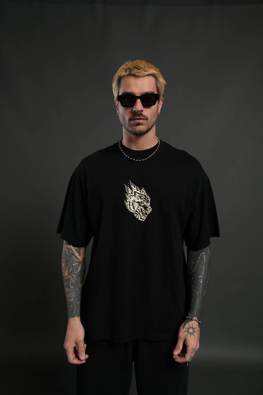 WOLVES INFERNO PREMIUM OVERSIZED TEE IN BLACK