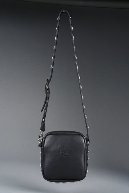 Wolves OnlyUs Slim Leather Side Bag in Black